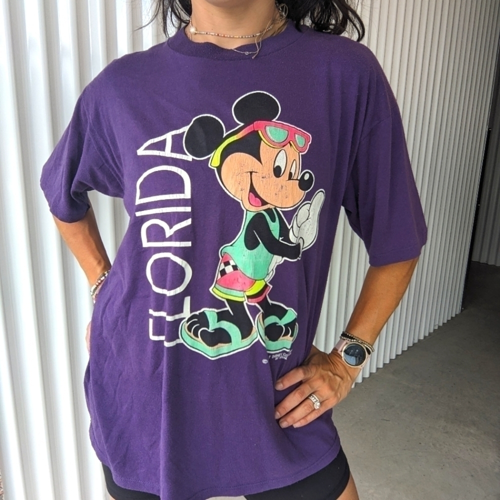 Mickey Mouse 90s Unisex T Shirt XL Poly Cotton Blend